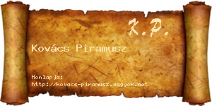Kovács Piramusz névjegykártya